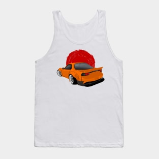 Orange Mazda RX7 Rocket Bunny Back View Tank Top